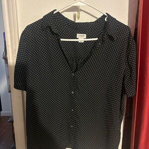 J. Crew Black and White Polka Dot Blouse